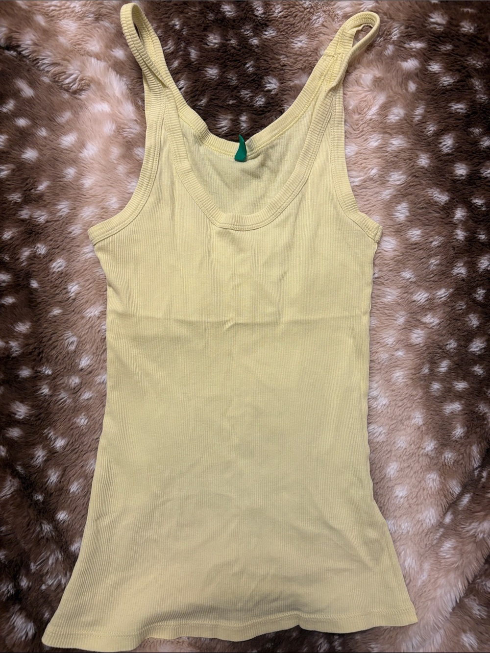 Bennetton Women’s Yellow Ribbed Tank Top